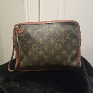VINTAGE LV POCHETTE CLUTCH HAND BAG MONOGRAM LEATHER